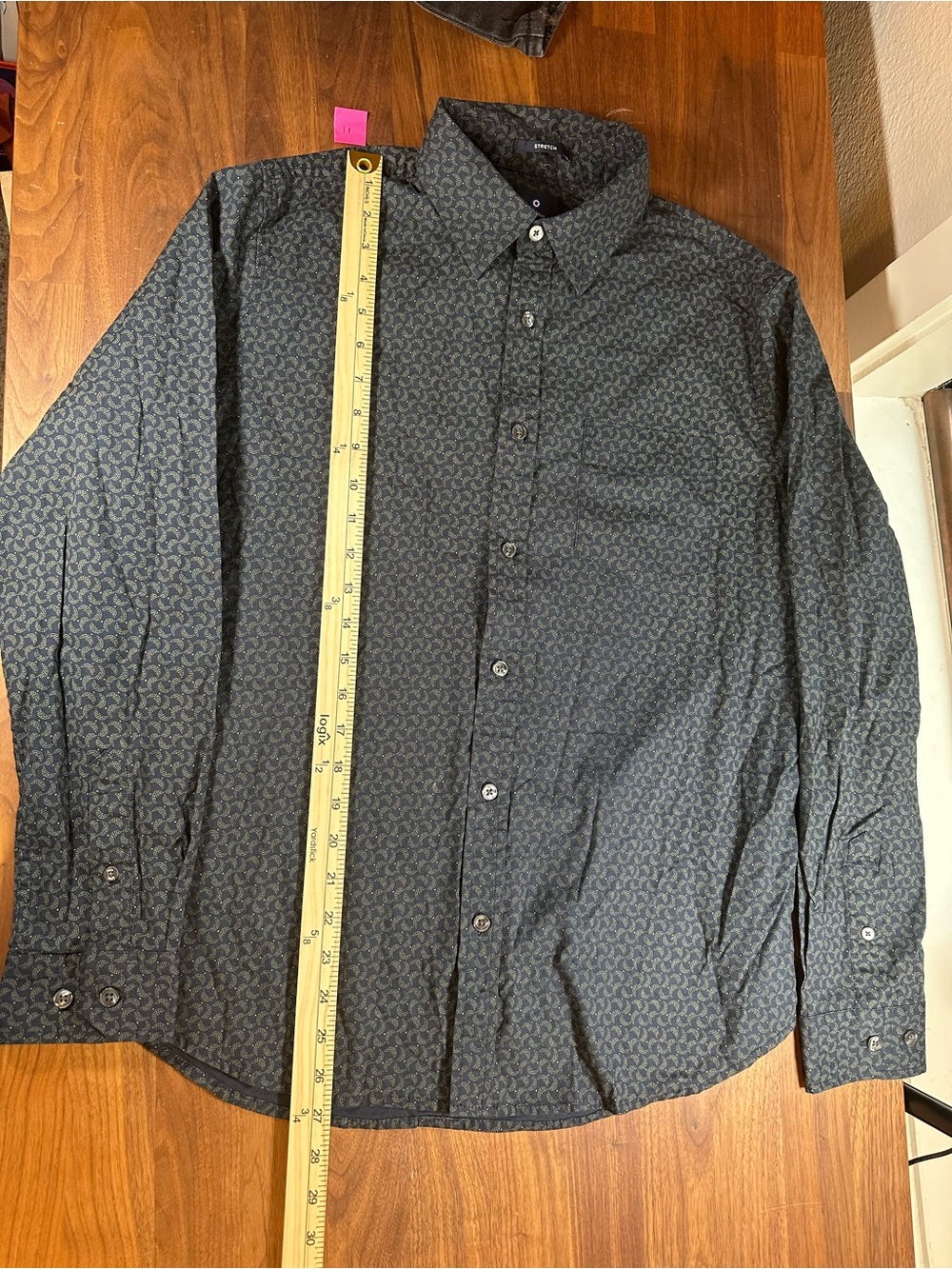 Men's Ben Sherman Dark Gray Patterned Button-Up Shirt